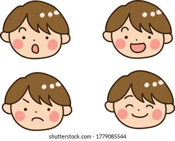 Illustration of the expression of a little boy