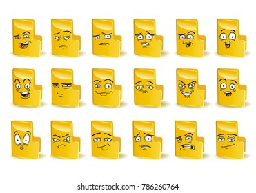 illustration of a expression on folder avatar icon on isolated white background