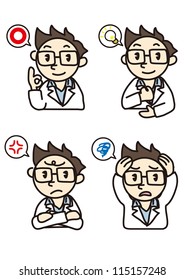 Illustration expression of researchers