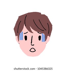 
Illustration of the expression of a young man