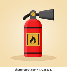 Illustration of extinguisher in flat design concept