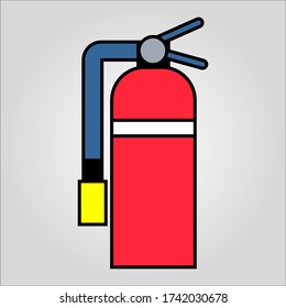Illustration of extinguisher. Vector illustration of firefighters. Suitable for icons and stickers.