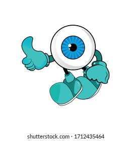 Illustration of an eye character mascot