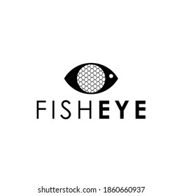 Illustration eye fish healthy food logo design template graphic