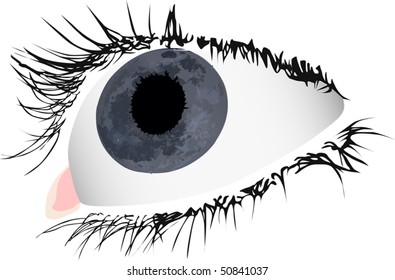 illustration with eye and moon reflection