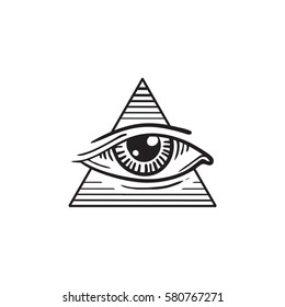 Illustration Of Eye, The Eye In The Pyramid Tattoo