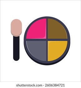 An illustration of an eye shadow palette, showcasing a variety of colors for creative makeup looks.