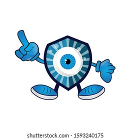 Illustration of an eye shield security character mascot