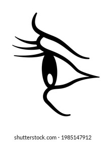 Illustration of the eye side view simple icon