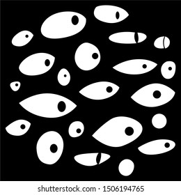 illustration of eye, sticker,tshirt print, vector illustration