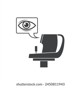 illustration of eye tonometer, tonometry, vector art.