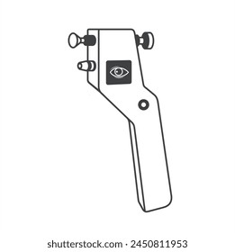 illustration of eye tonometer, tonometry, vector art.