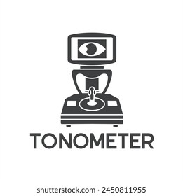 illustration of eye tonometer, tonometry, vector art.