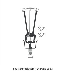 illustration of eye tonometer, tonometry, vector art.