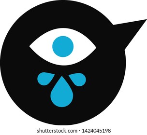 illustration of eye with water icon