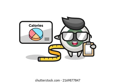 Illustration of eyeball mascot as a dietitian , cute style design for t shirt, sticker, logo element