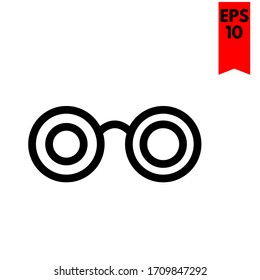 illustration of eyeglass flat icon