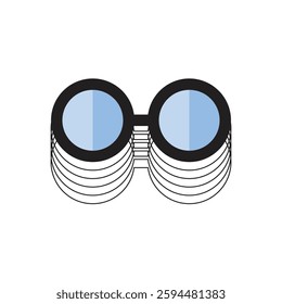 Illustration eyeglass retro unique design with blank background