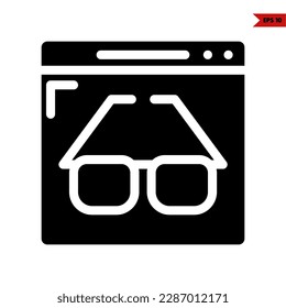 illustration of eyeglasses glyph icon 