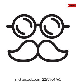 illustration of eyeglasses line icon 