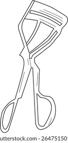 A Ilustração do curler de cílios Line Art