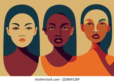 Illustration, eyes with different shades of color signifying the fight against stereotypes and racial discrimination.