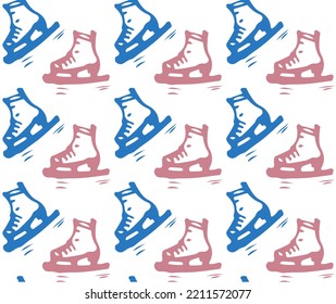 Illustration for fabric gift paper for printing in red and blue colors. For printing on fabrics and clothes. For New Year cards. Vector illustration. Vector