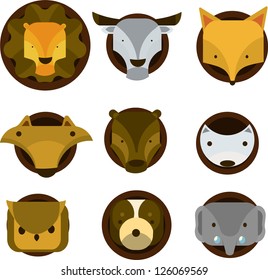 illustration Face animal Set
