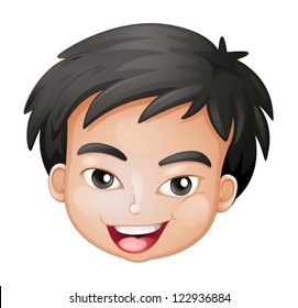 Illustration of a face of a boy on a white background