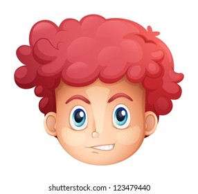 Illustration of a face of a boy on a white background