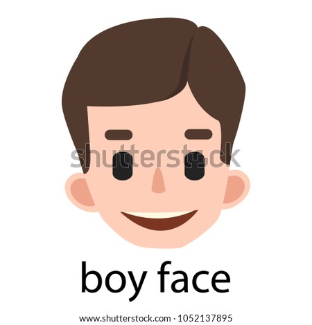Illustration of a face of a boy on a white background