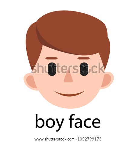Illustration of a face of a boy on a white background