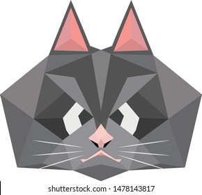 illustration of a face of a cat.
