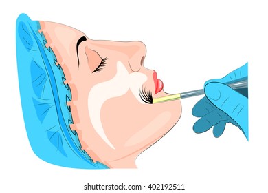 illustration of the face and cosmetic mask