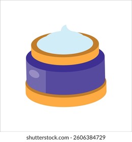 An illustration of a face cream jar, emphasizing its role in skincare routines.