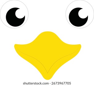 Ilustración de la cara de un pato sobre un fondo blanco.