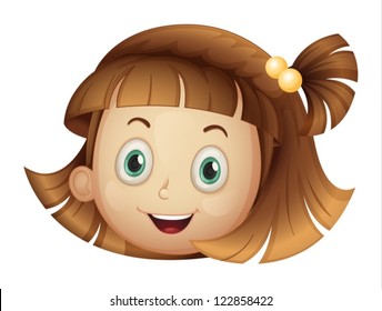 Illustration of a face of a girl on a white background