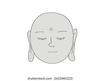 Ilustração do rosto de Jizo Bodhisattva, uma divindade budista