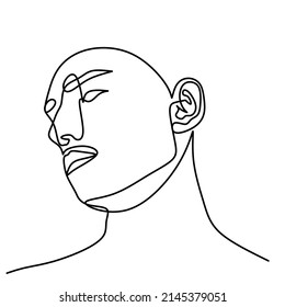 Illustration of the face of the man looking sideways