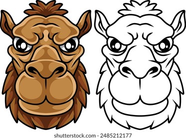 Illustration Face maskot set camel full color vector art
