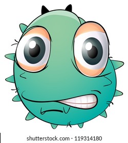 illustration of a face of a monster on a white background