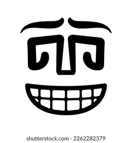 Illustration of face in primitive style