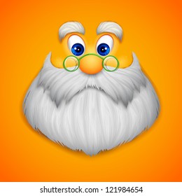 illustration of face Santa Claus wishing Merry Christmas