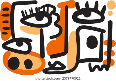 illustration of a face with surreal elements.