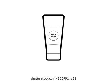 Illustration of face wash on a white background using outline style