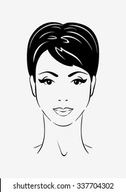 Illustration face in white background