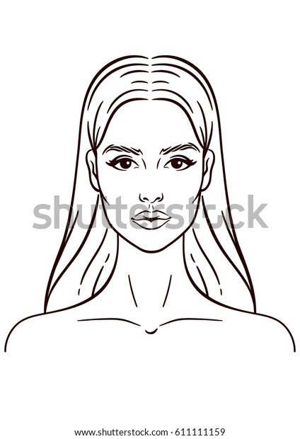 Illustration Face White Background Beautiful Young Stock Vector ...