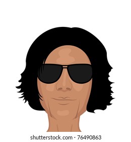 Illustration of face young man, design element - vector