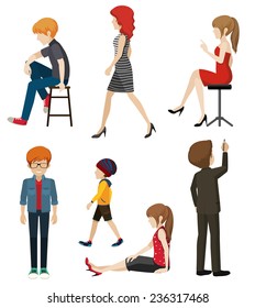 Illustration of faceless people in different poses