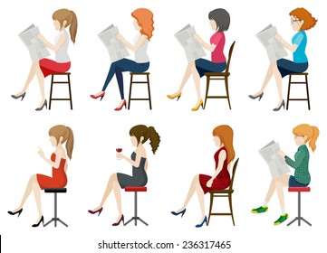 Illustration of faceless worker sitting on a chair